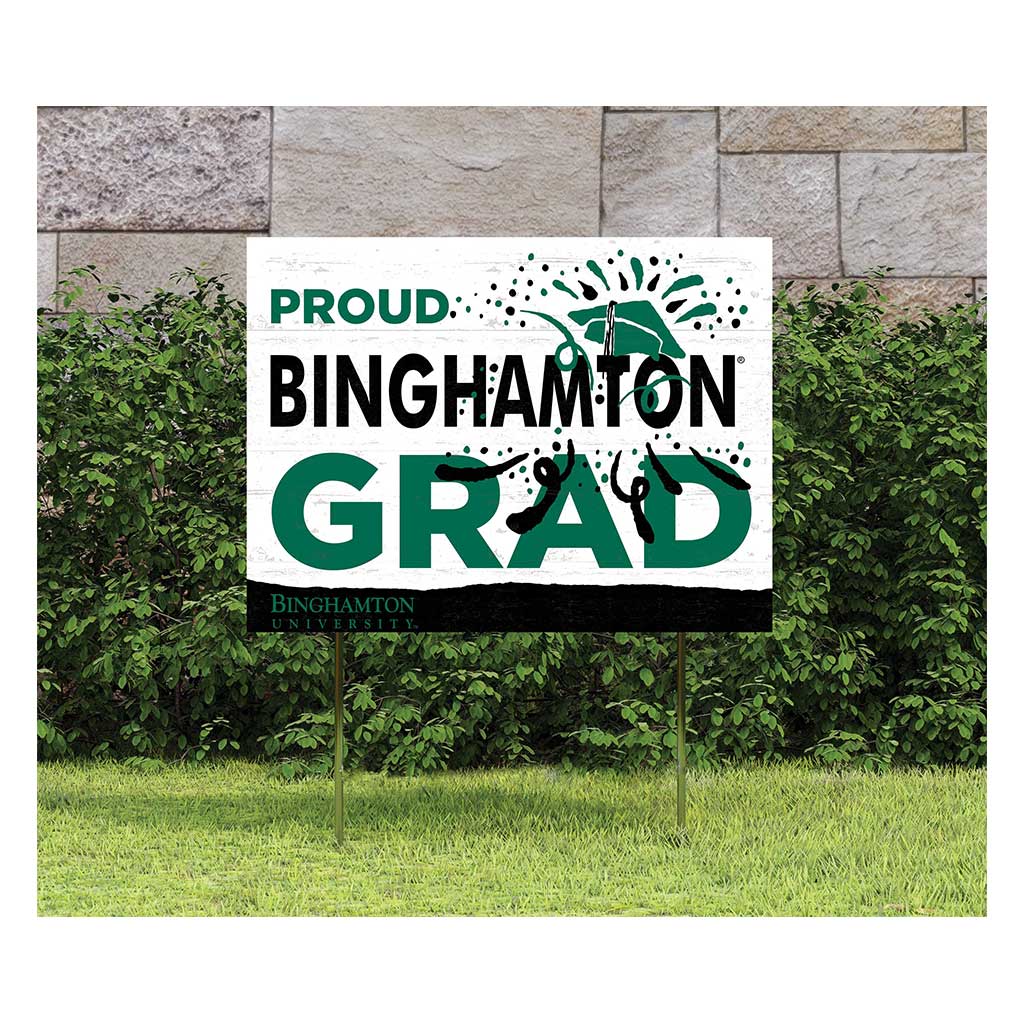 18x24 Lawn Sign Proud Grad With Logo Binghamton Bearcats