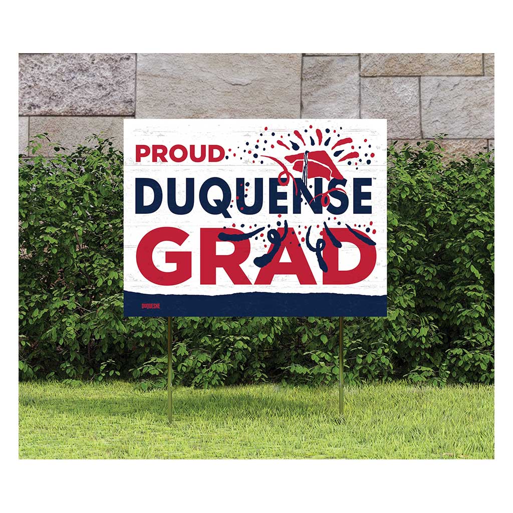 18x24 Lawn Sign Proud Grad With Logo Duquesne Dukes