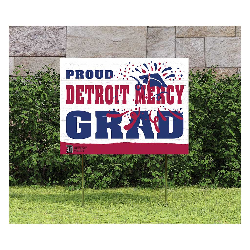 18x24 Lawn Sign Proud Grad With Logo Detroit Mercy Titans