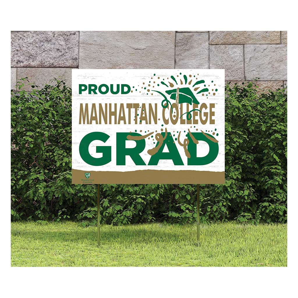 18x24 Lawn Sign Proud Grad With Logo Manhattan Jaspers