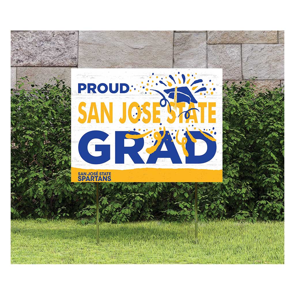 18x24 Lawn Sign Proud Grad With Logo San Jose State Spartans