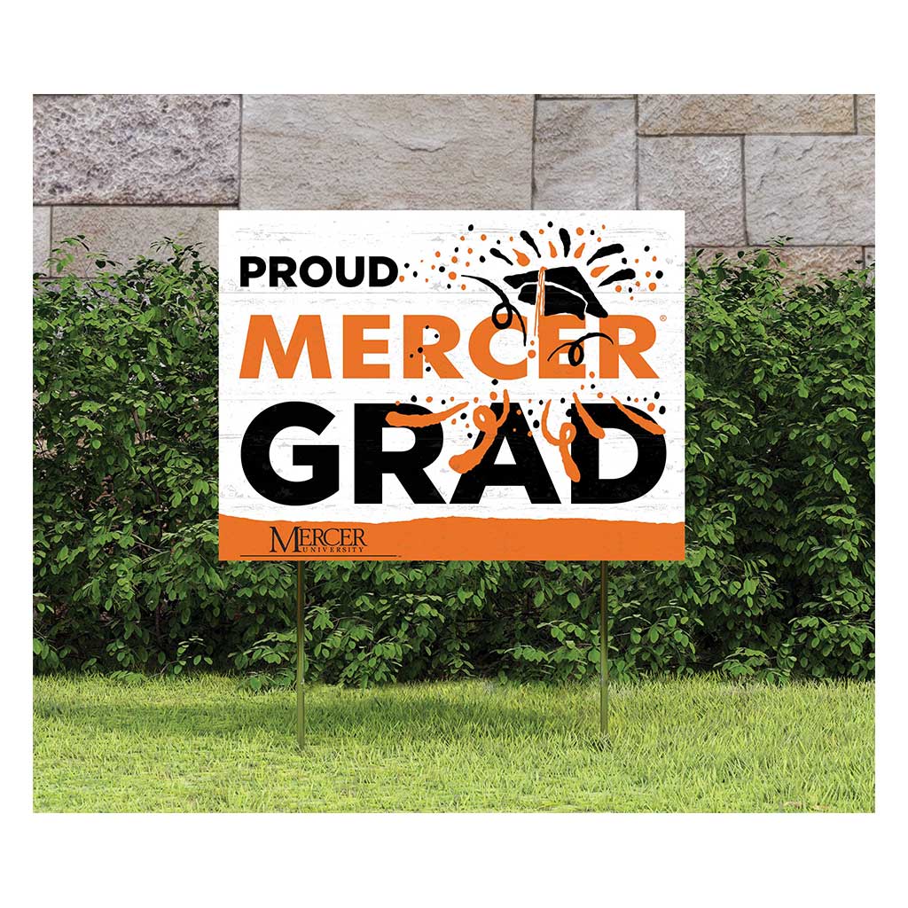 18x24 Lawn Sign Proud Grad With Logo Mercer Bears