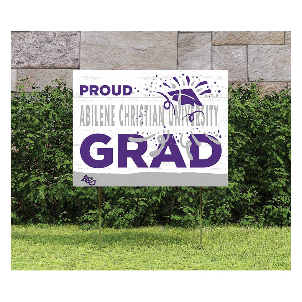 18x24 Lawn Sign Proud Grad With Logo Abilene Christian Wildcats