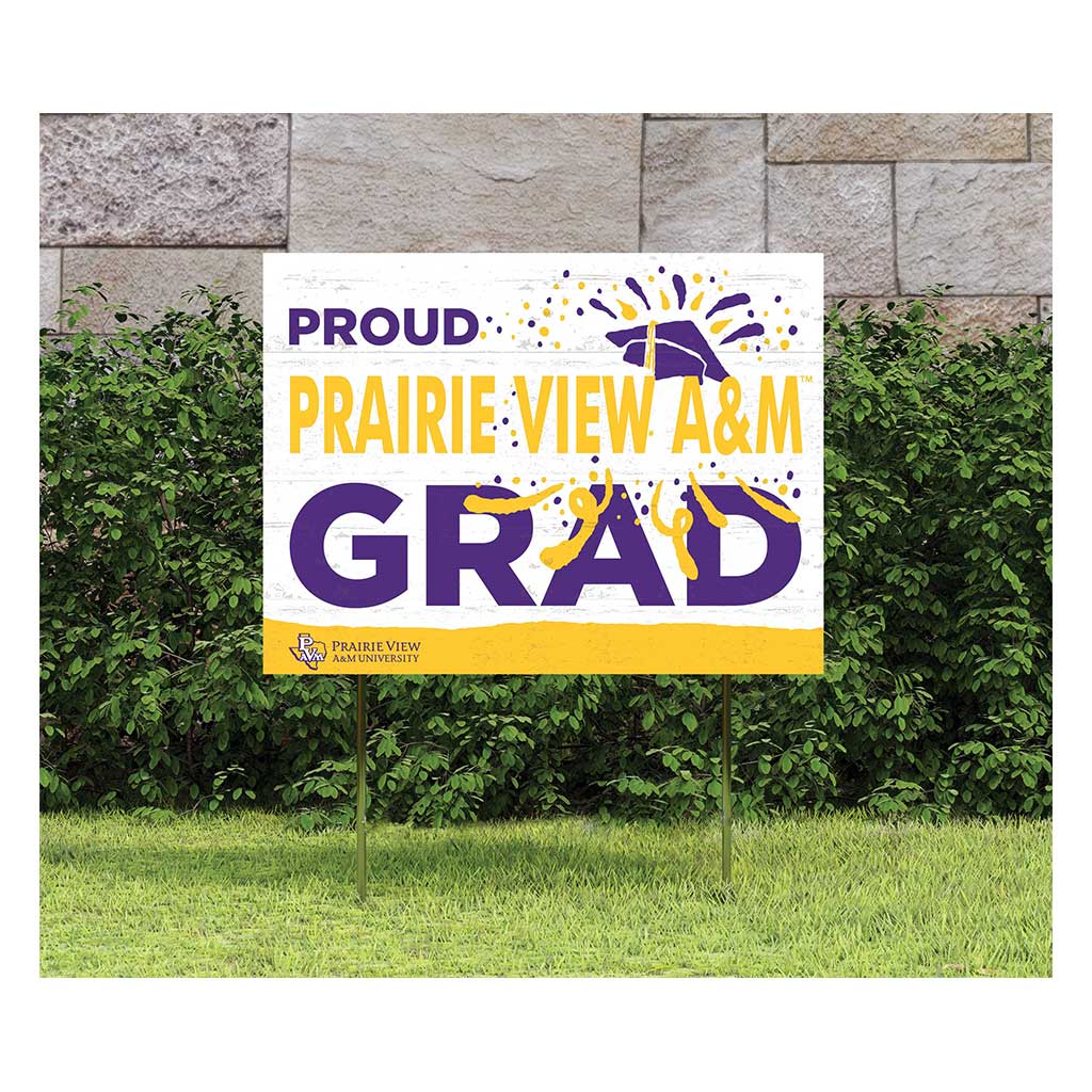 18x24 Lawn Sign Proud Grad With Logo Prairie View A&M Panthers