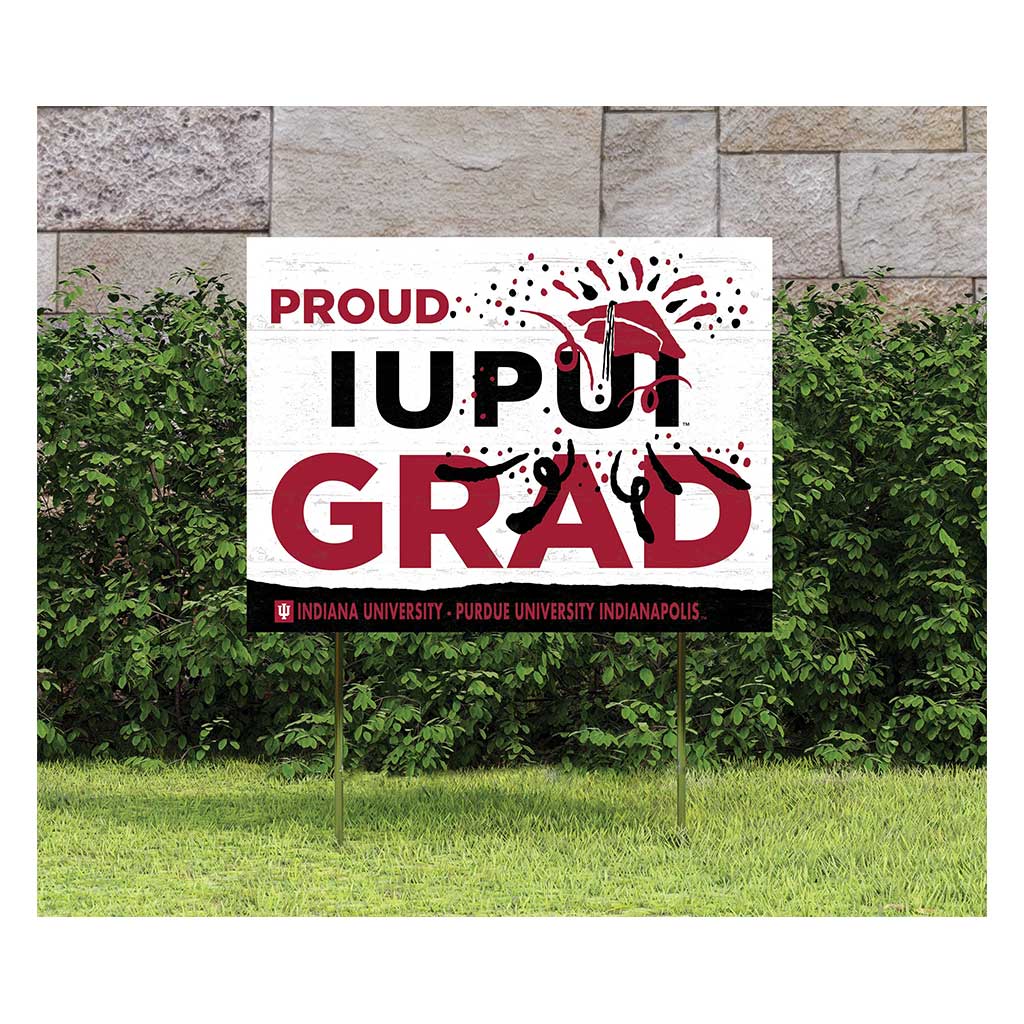18x24 Lawn Sign Proud Grad With Logo IndianaPurdue Indianapolis Jaguars