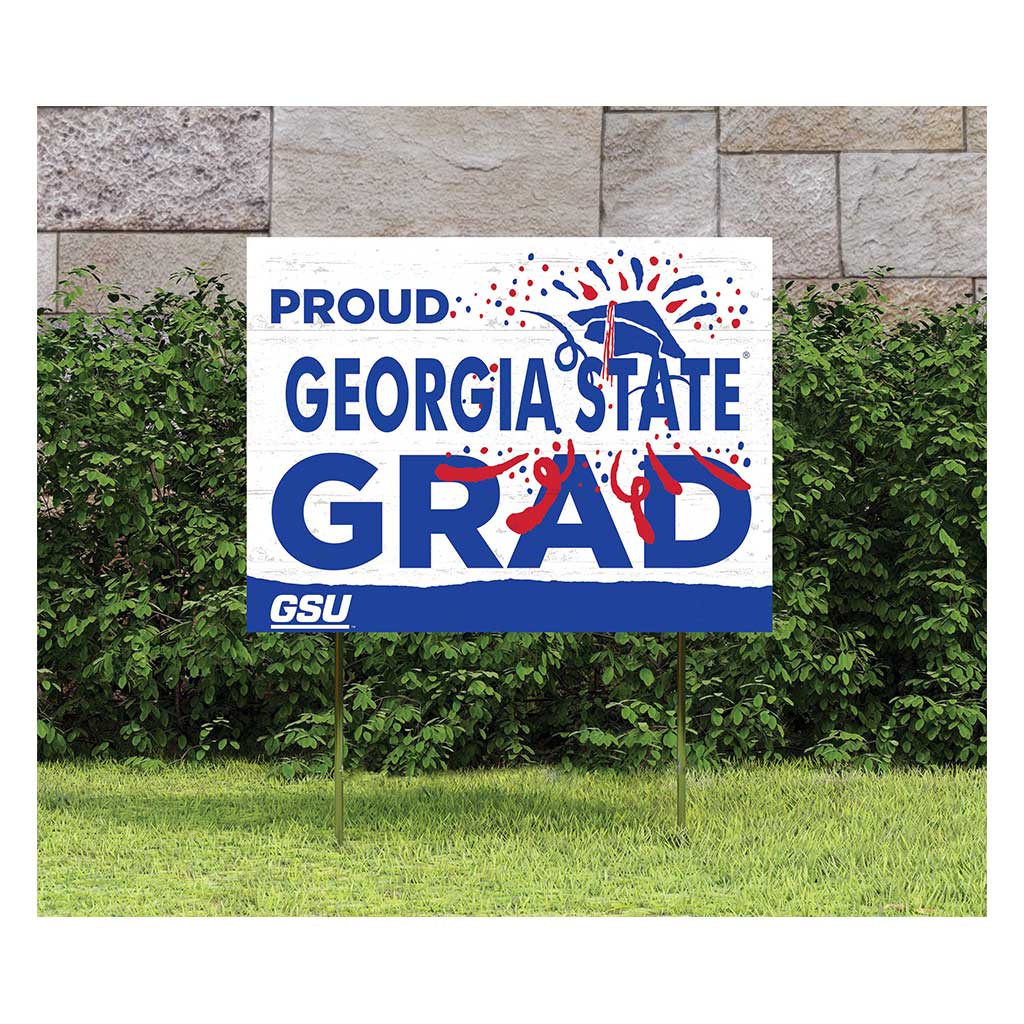 18x24 Lawn Sign Proud Grad With Logo Georgia State Panthers