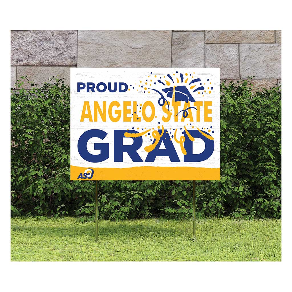 18x24 Lawn Sign Proud Grad With Logo Angelo State University Rams