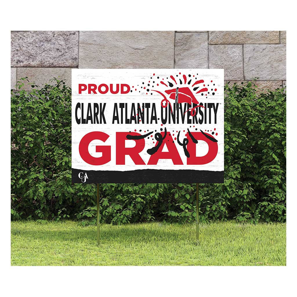 18x24 Lawn Sign Proud Grad With Logo Clark Atlanta University Panthers