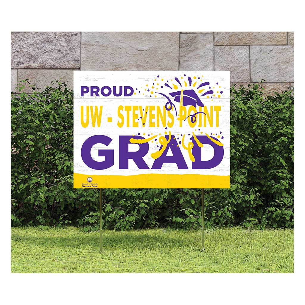 18x24 Lawn Sign Proud Grad With Logo University of Wisconsin Steven's Point Pointers