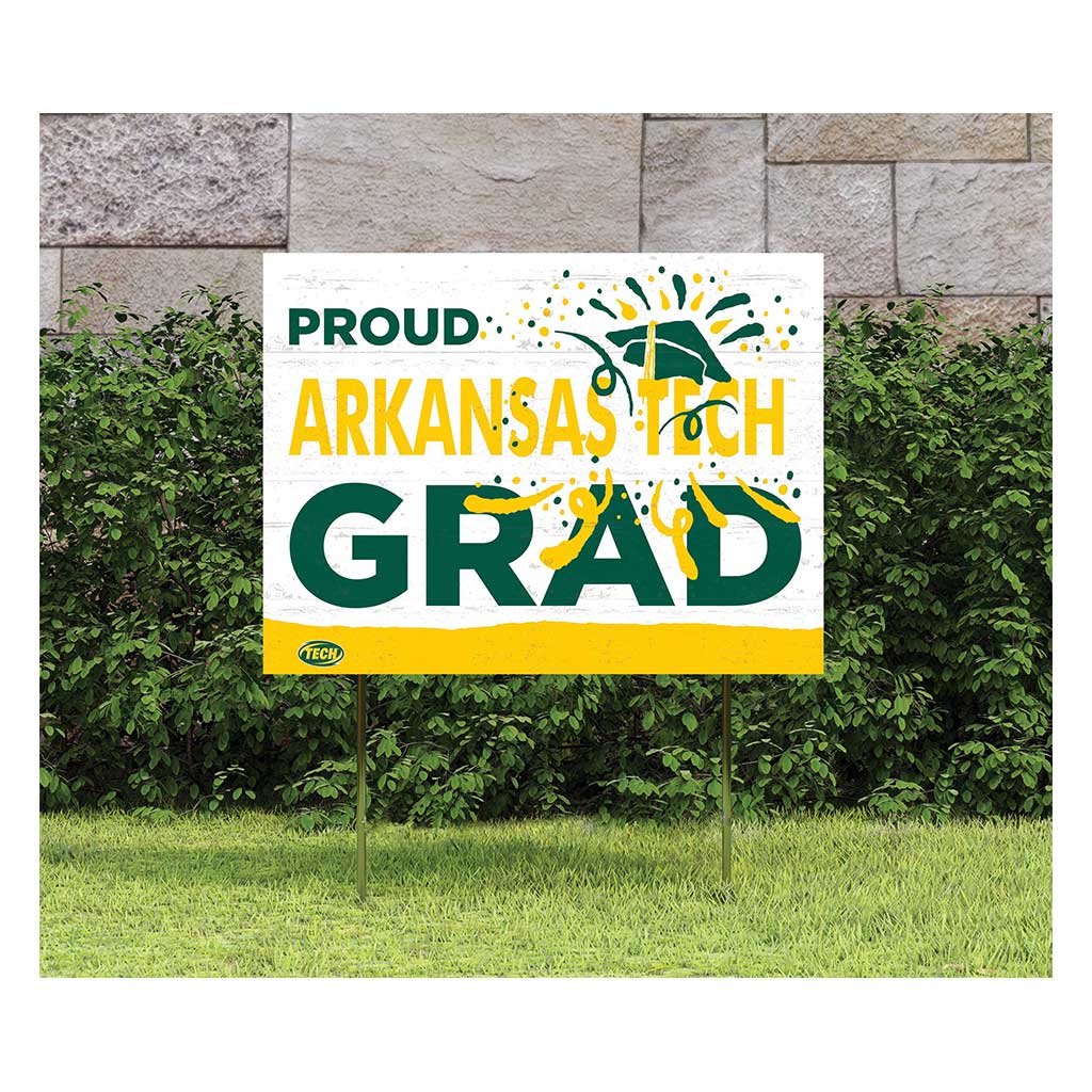 18x24 Lawn Sign Proud Grad With Logo Arkansas Tech WONDER BOYS/GOLDEN SUNS