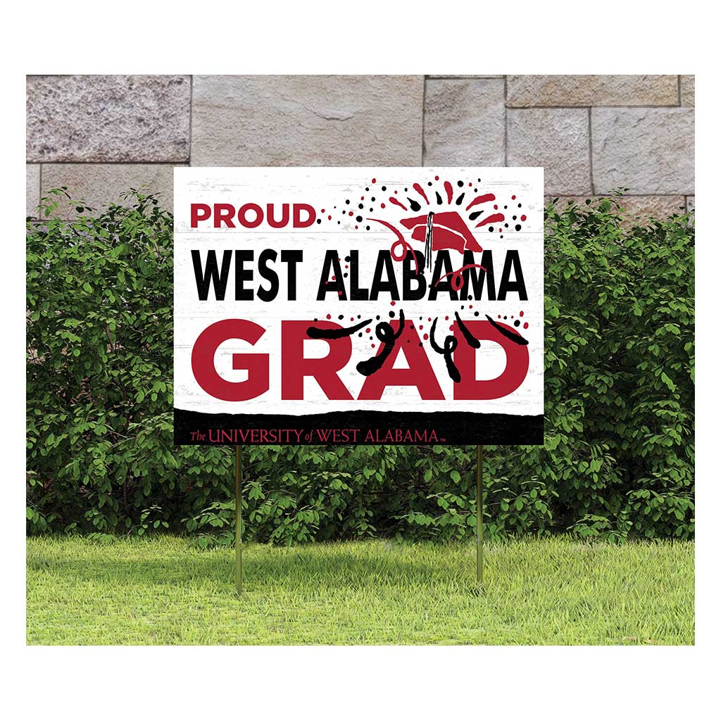 18x24 Lawn Sign Proud Grad With Logo West Alabama Tigers