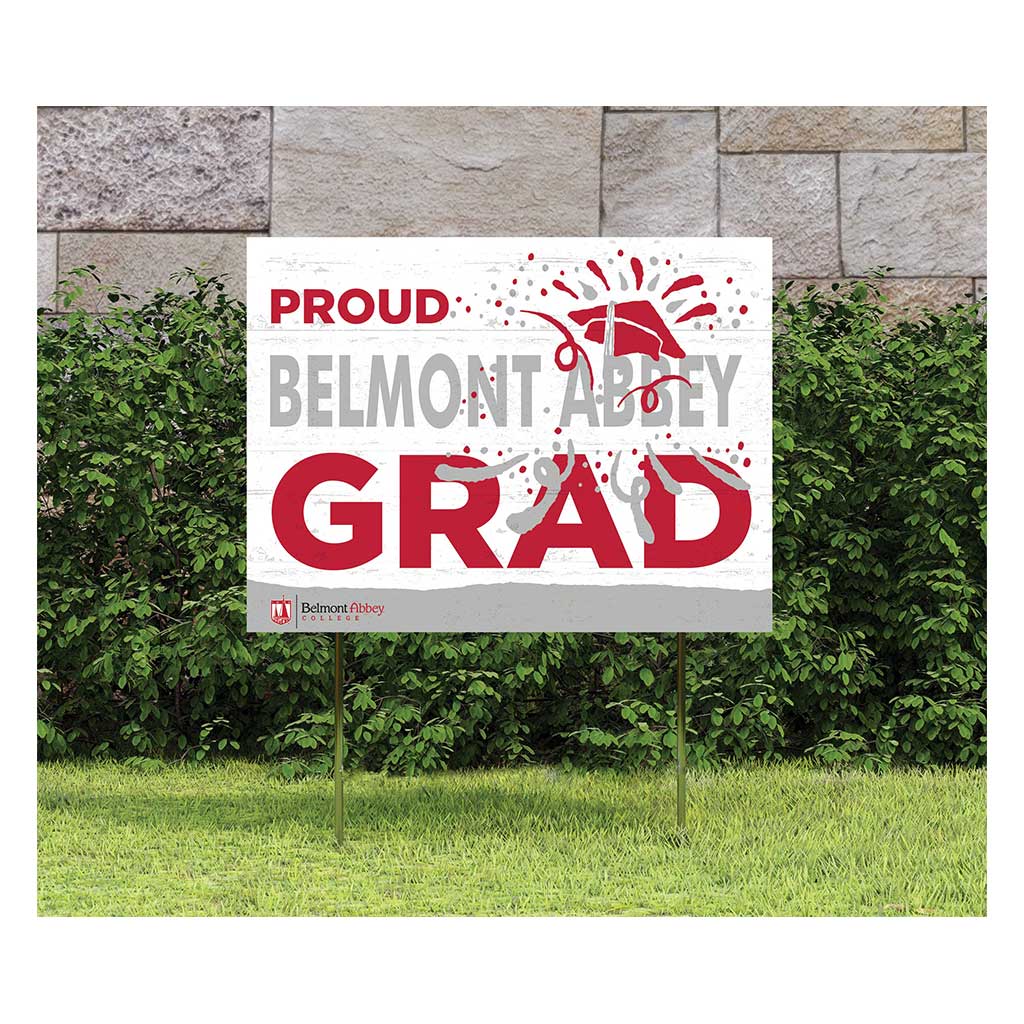 18x24 Lawn Sign Proud Grad With Logo Belmont Abbey College CRUSADERS