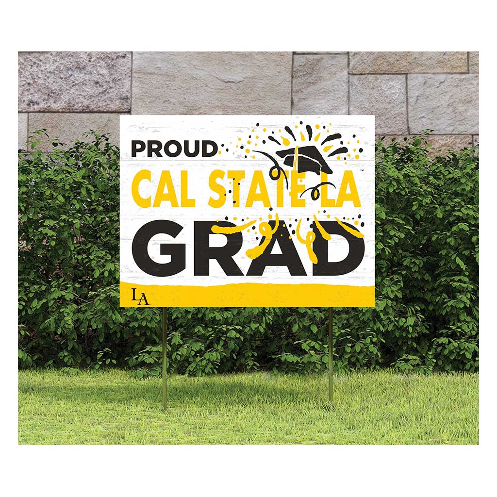 18x24 Lawn Sign Proud Grad With Logo California State Los Angeles GOLDEN EAGLES