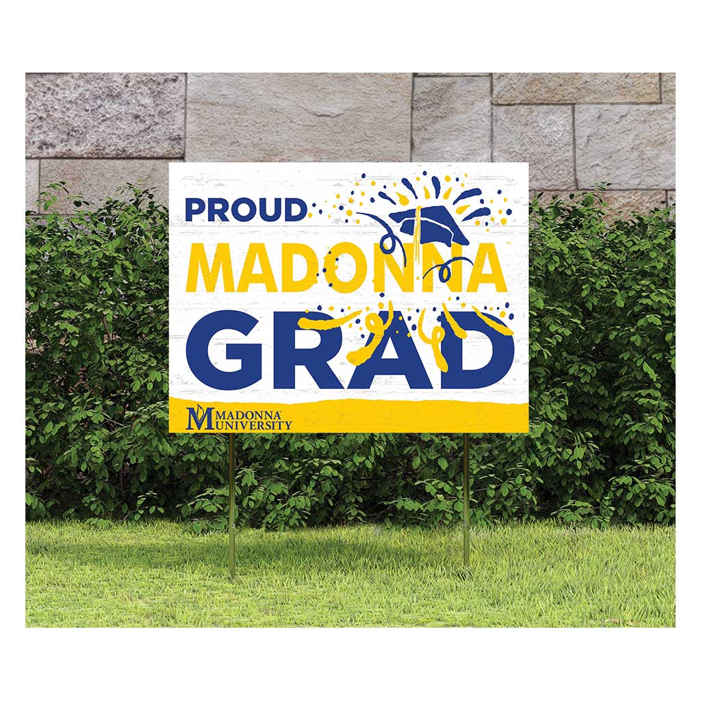 18x24 Lawn Sign Proud Grad With Logo Madonna University CRUSADERS