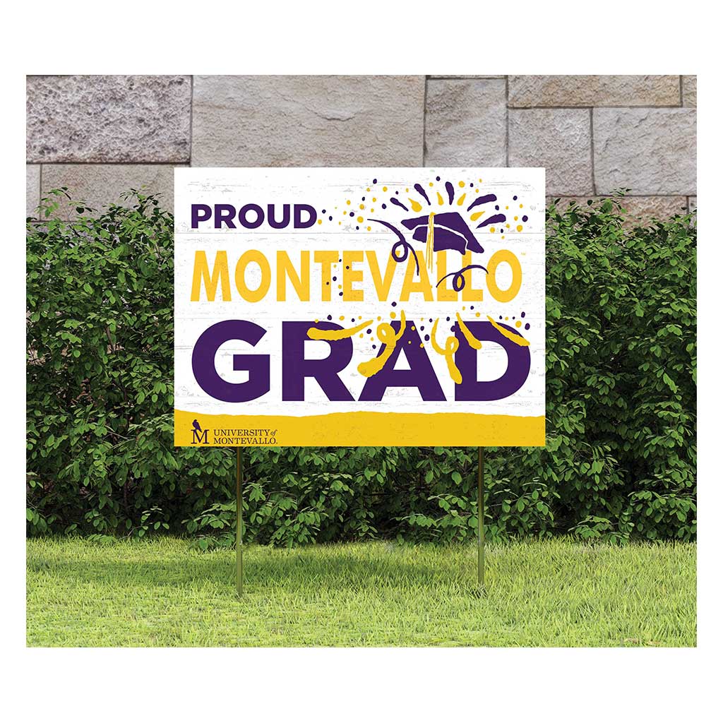 18x24 Lawn Sign Proud Grad With Logo University of Montevallo Falcons