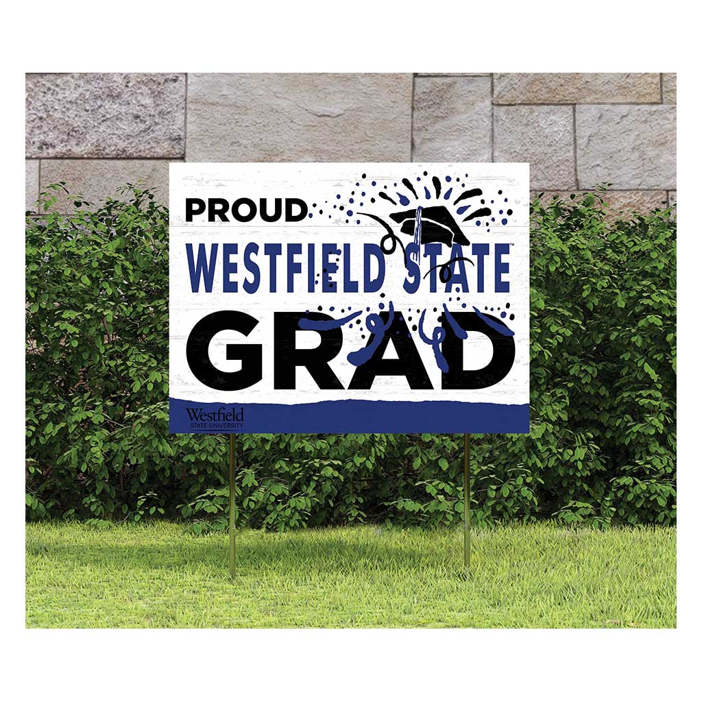 18x24 Lawn Sign Proud Grad With Logo Westfield State University Owls
