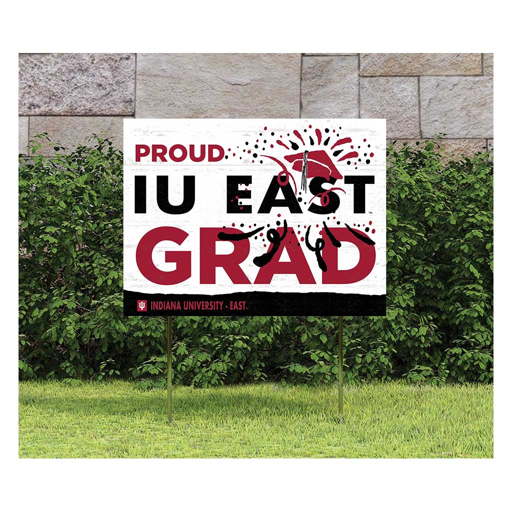 18x24 Lawn Sign Proud Grad With Logo Indiana University East Red Wolves