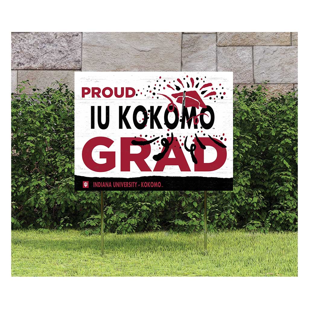 18x24 Lawn Sign Proud Grad With Logo Indiana University Kokomo Cougars