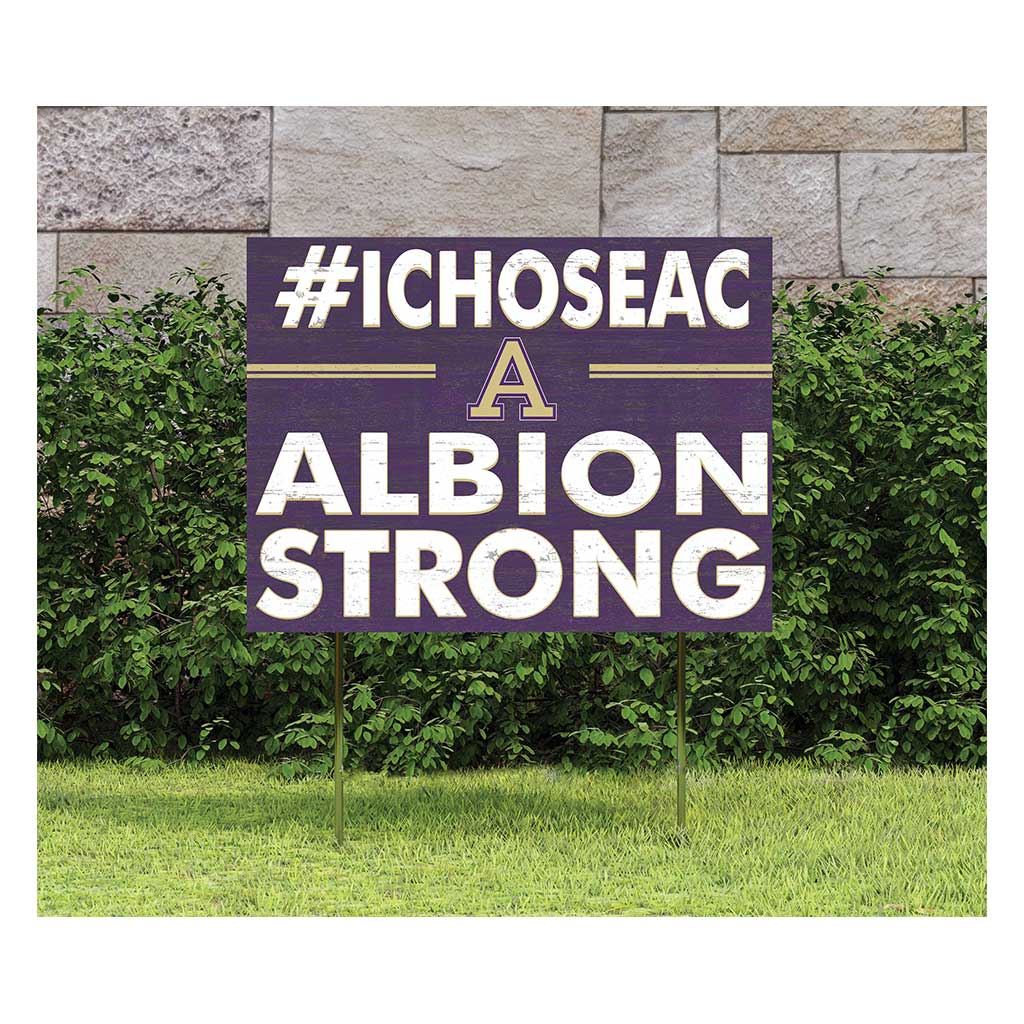 18x24 Lawn Sign I Chose Team Strong Albion College Britons