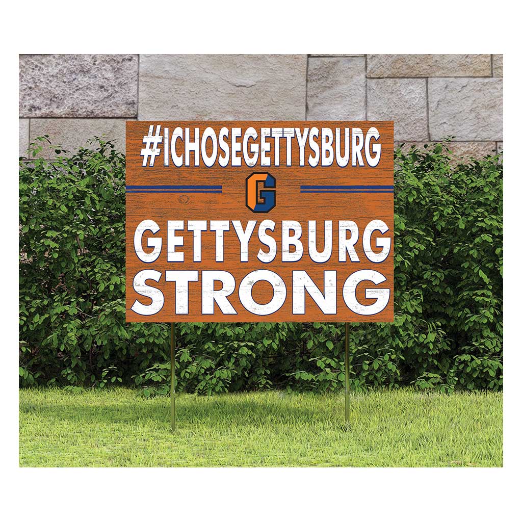 18x24 Lawn Sign I Chose Team Strong Gettysburg College Bullets