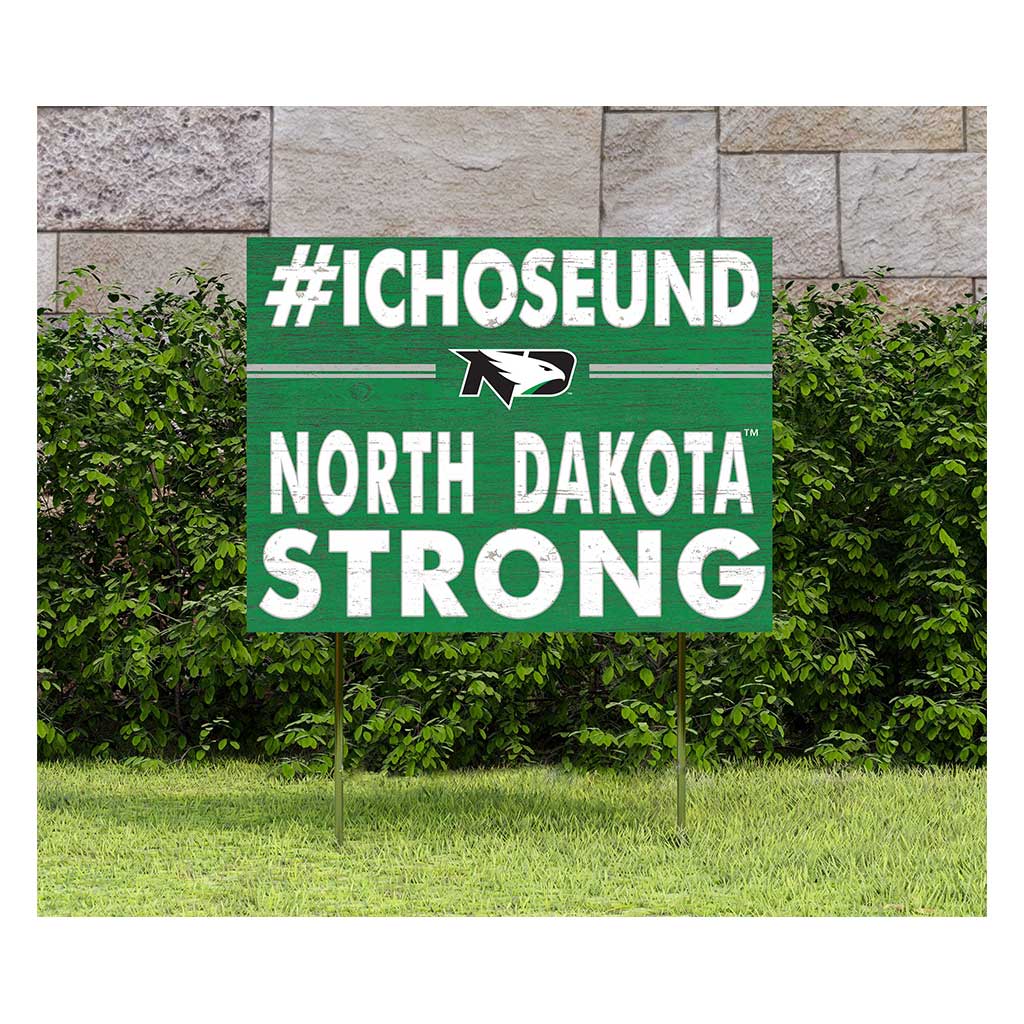 18x24 Lawn Sign I Chose Team Strong North Dakota Fighting Hawks