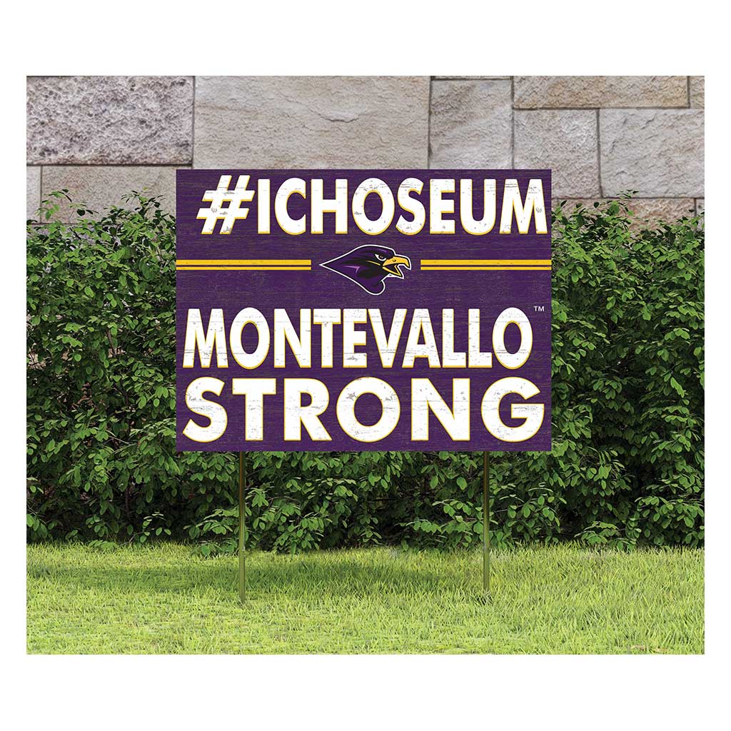 18x24 Lawn Sign I Chose Team Strong University of Montevallo Falcons