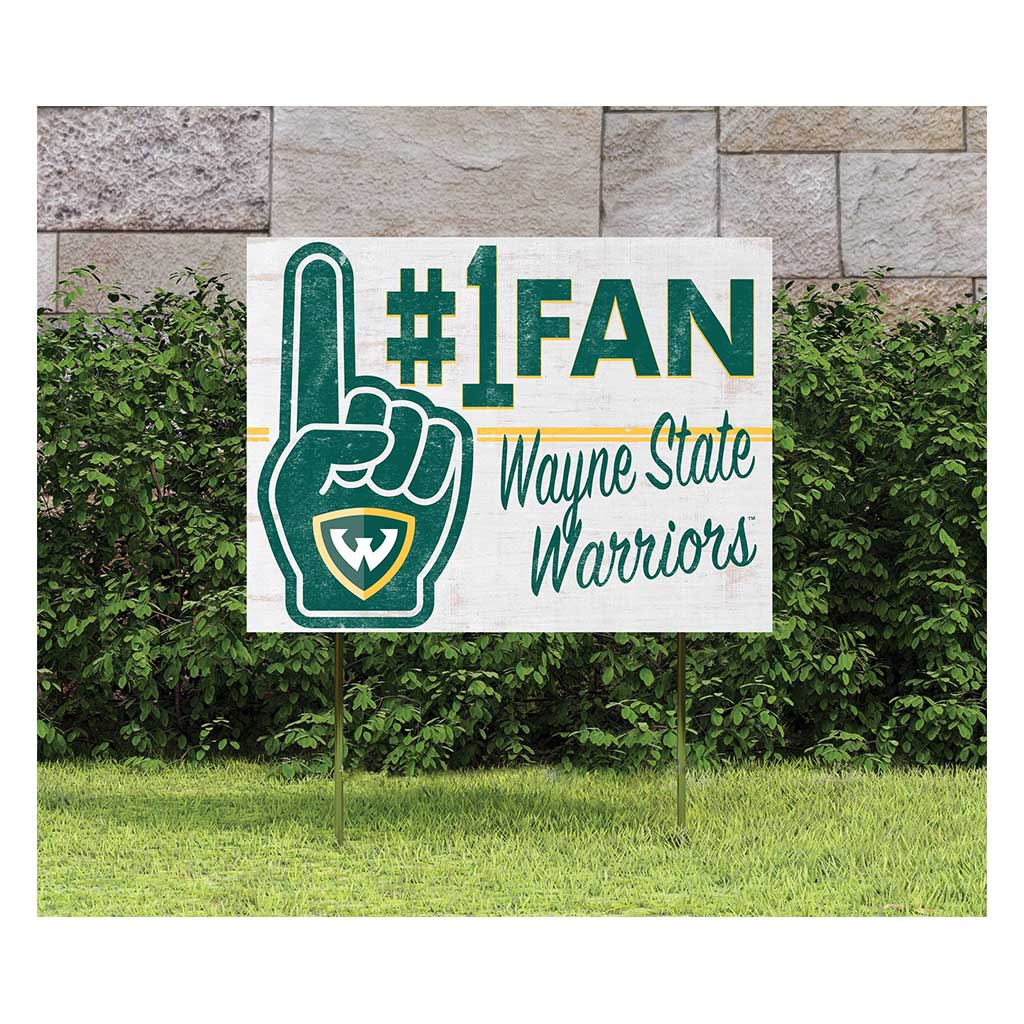 18x24 Lawn Sign #1 Fan Wayne State University Warriors