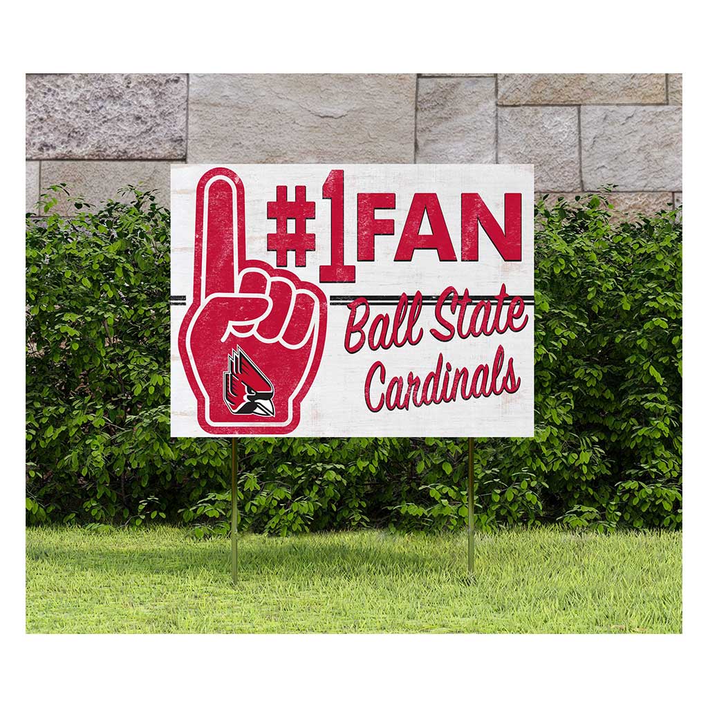 18x24 Lawn Sign #1 Fan Ball State Cardinals
