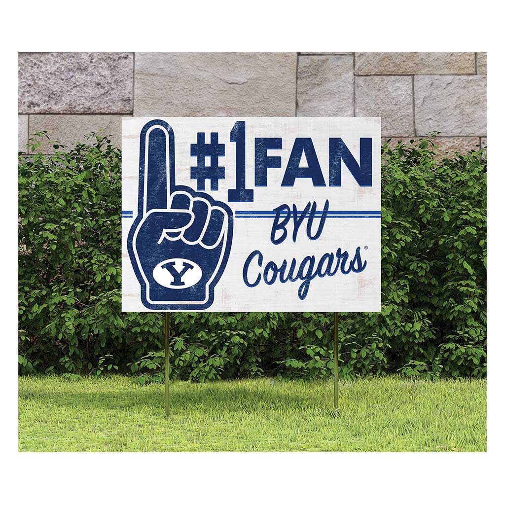 18x24 Lawn Sign #1 Fan Brigham Young Cougars