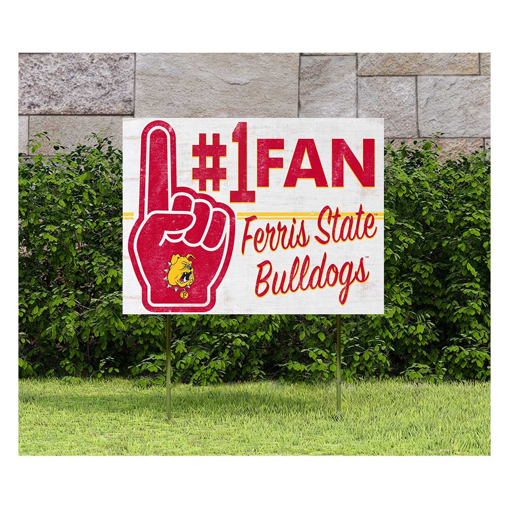 18x24 Lawn Sign #1 Fan Ferris State Bulldogs