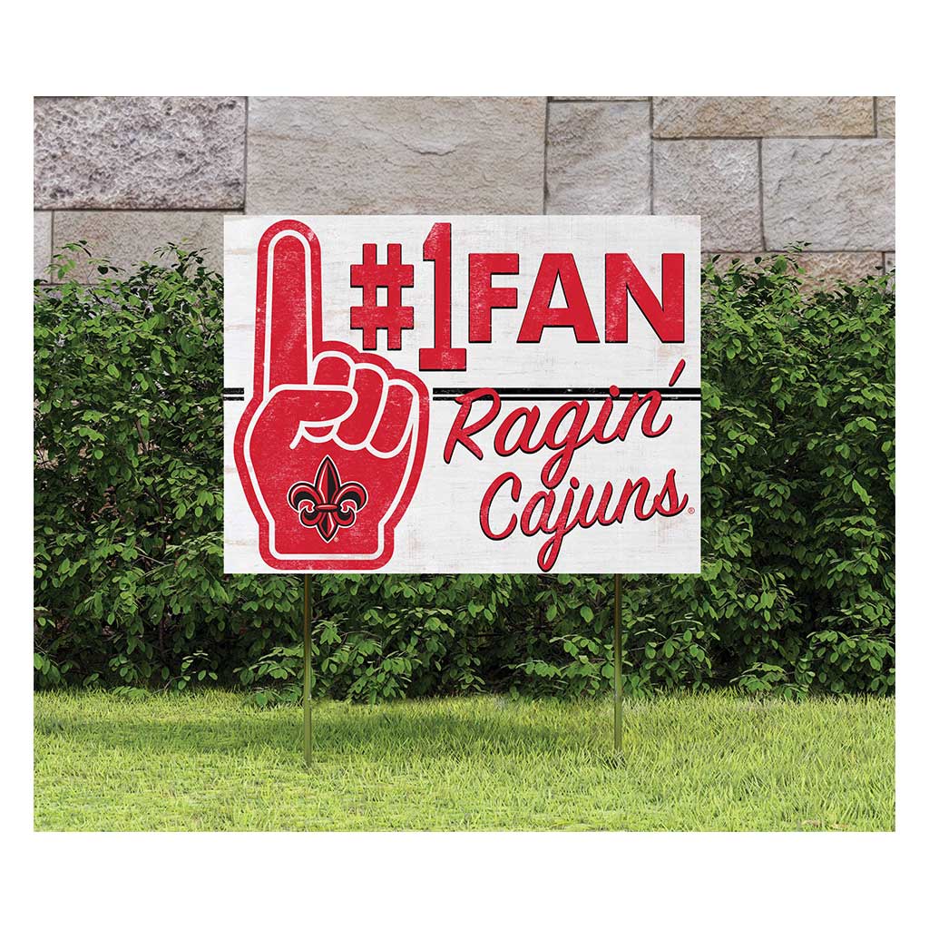 18x24 Lawn Sign #1 Fan Louisiana State Lafayette Ragin Cajuns