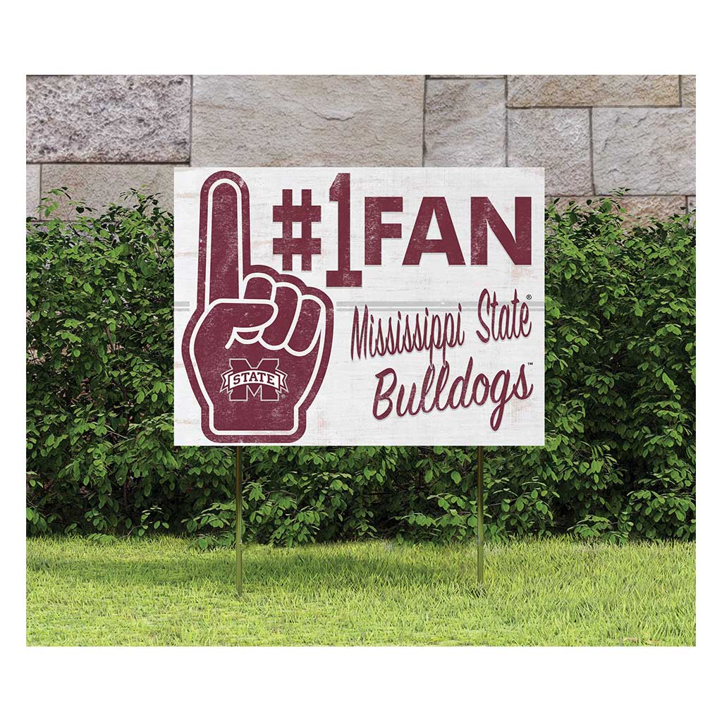 18x24 Lawn Sign #1 Fan Mississippi State Bulldogs