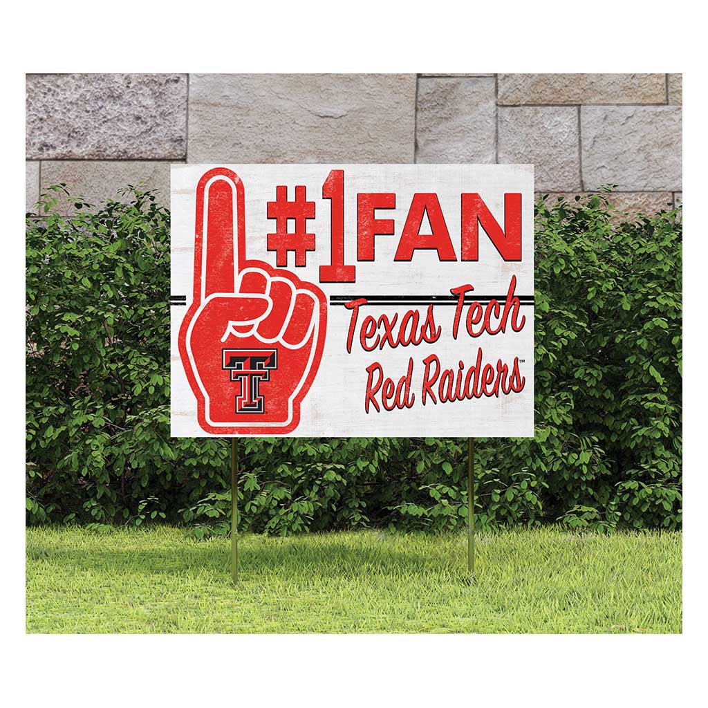 18x24 Lawn Sign #1 Fan Texas Tech Red Raiders