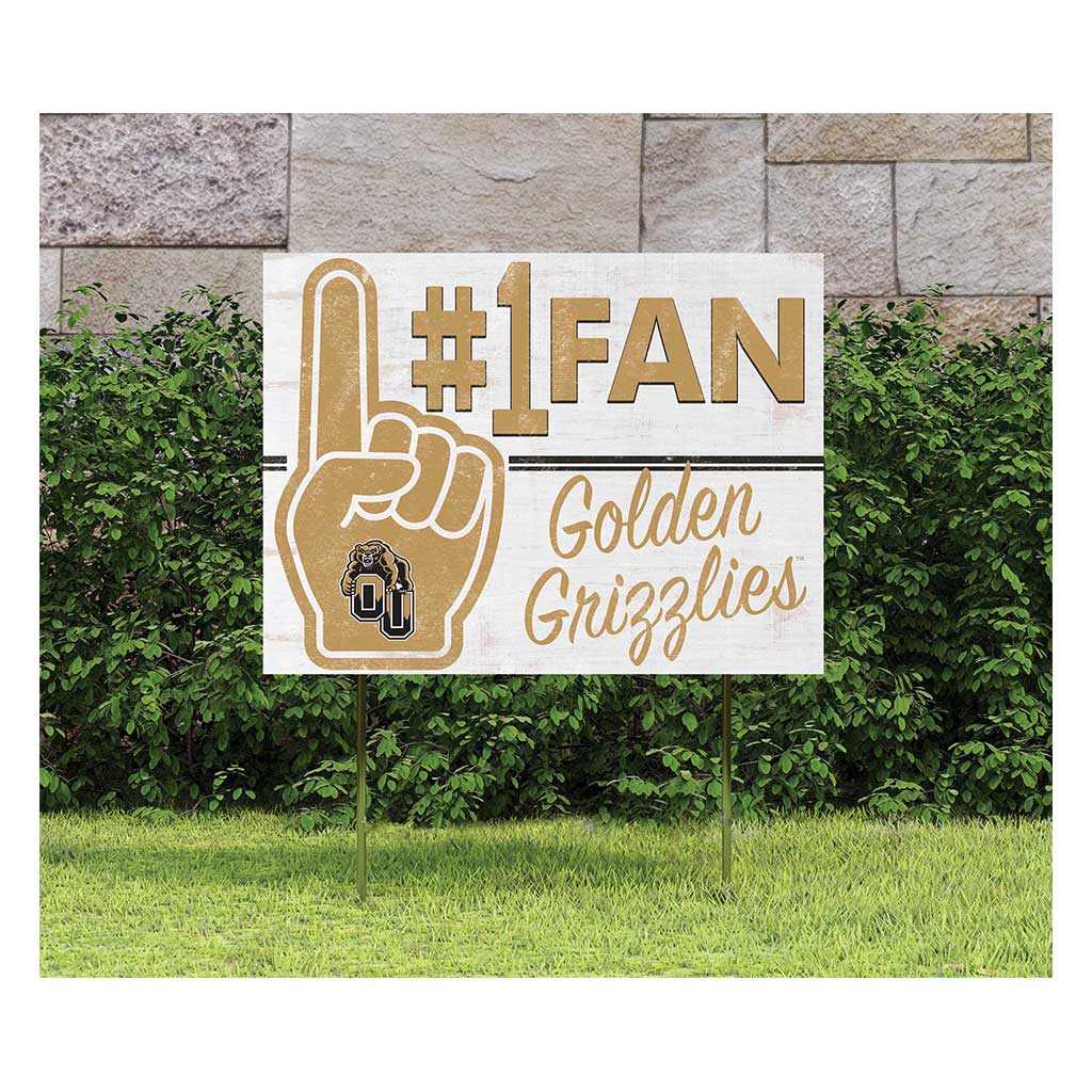 18x24 Lawn Sign #1 Fan Oakland University Golden Grizzlies