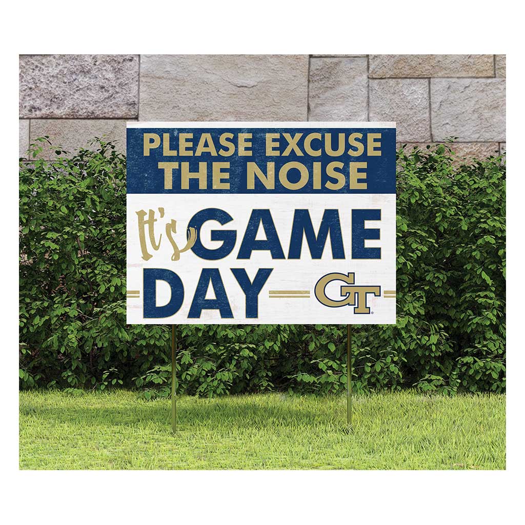 18x24 Lawn Sign Excuse the Noise Georgia Tech Yellow Jackets