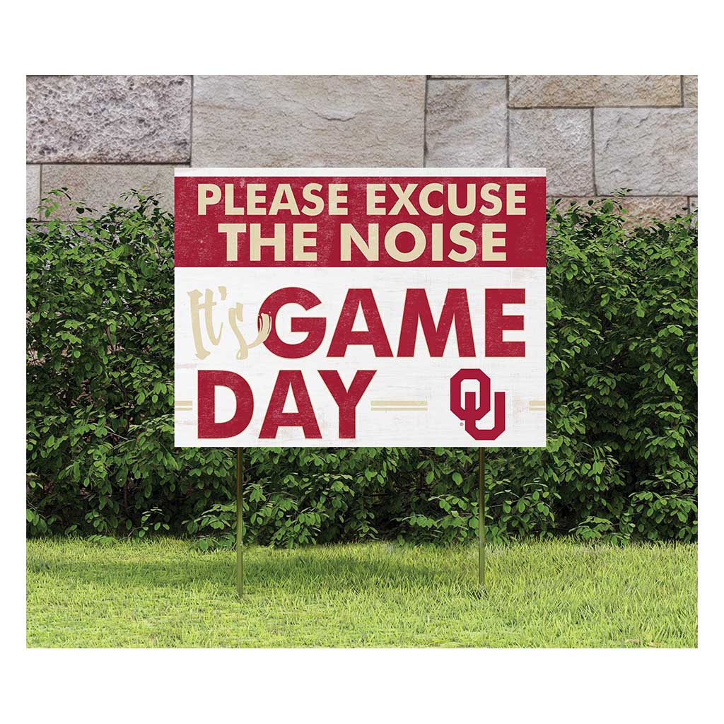 18x24 Lawn Sign Excuse the Noise Oklahoma Sooners