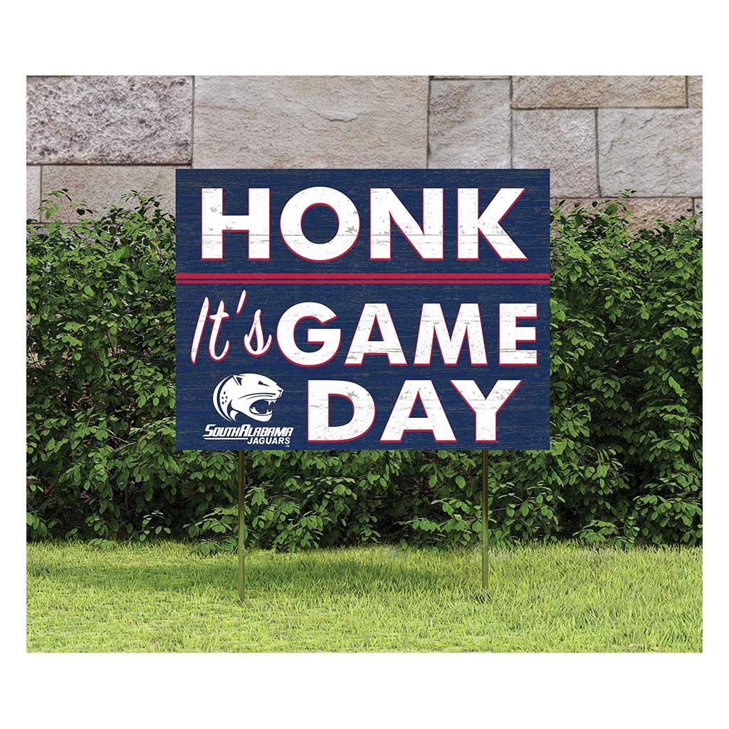 18x24 Lawn Sign Honk Game Day University of Southern Alabama Jaguars