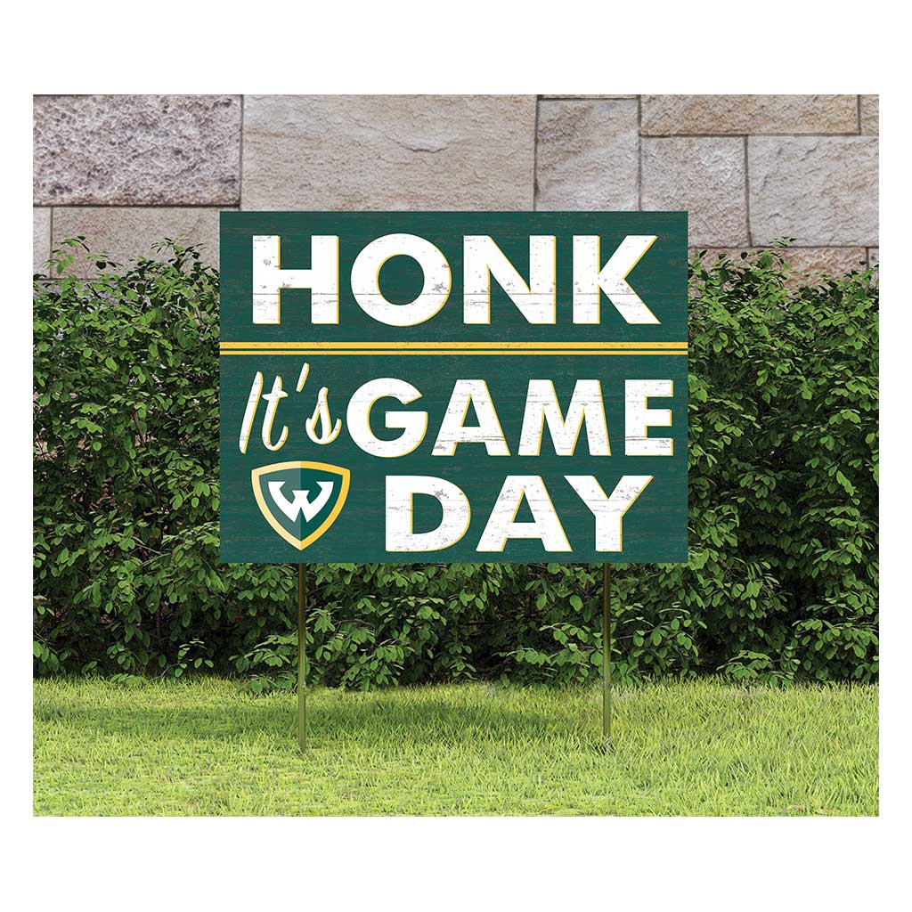 18x24 Lawn Sign Honk Game Day Wayne State University Warriors
