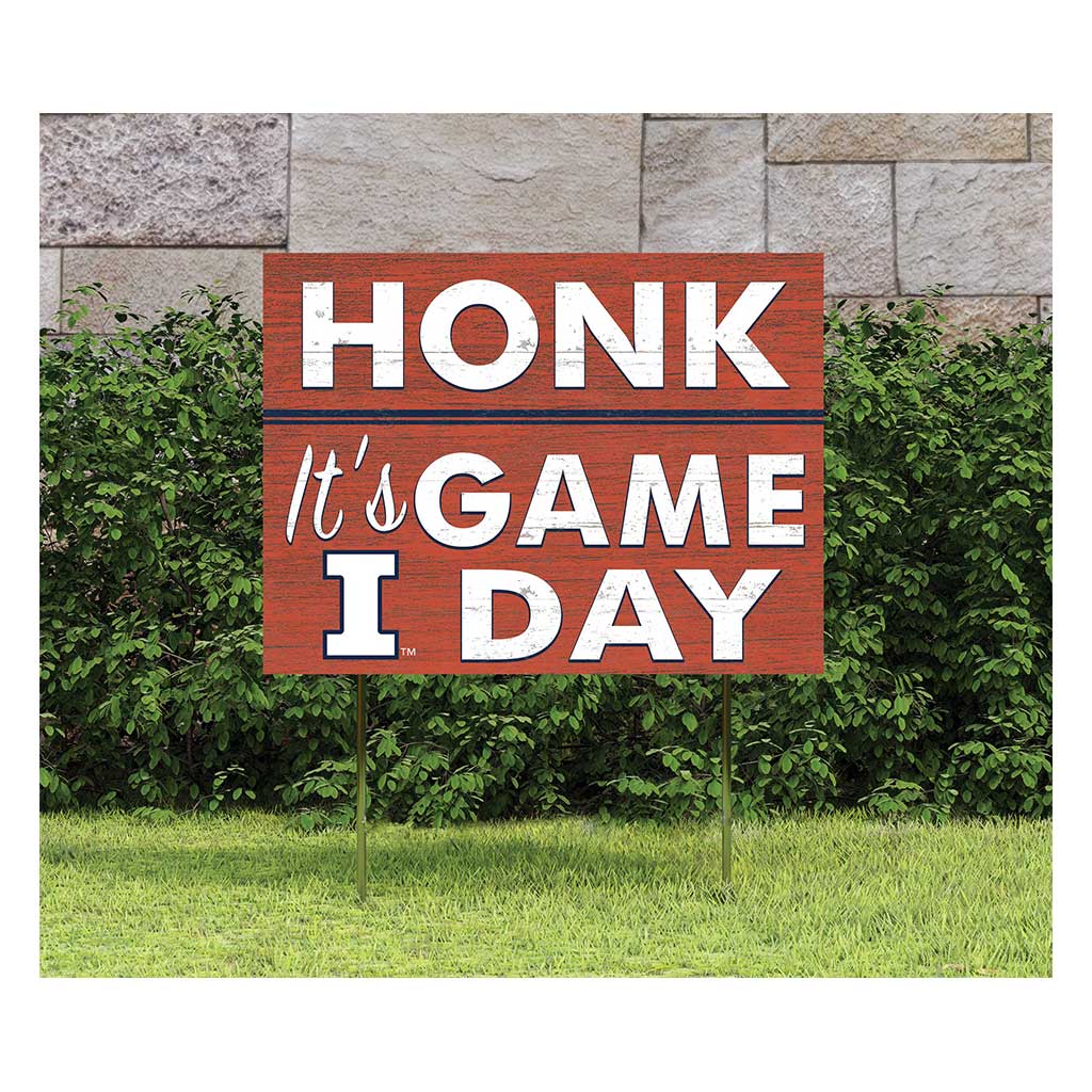 18x24 Lawn Sign Honk Game Day Illinois Fighting Illini