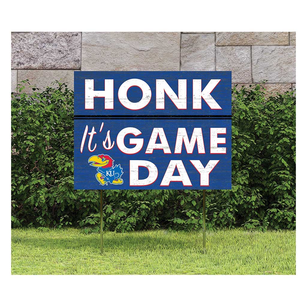 18x24 Lawn Sign Honk Game Day Kansas Jayhawks