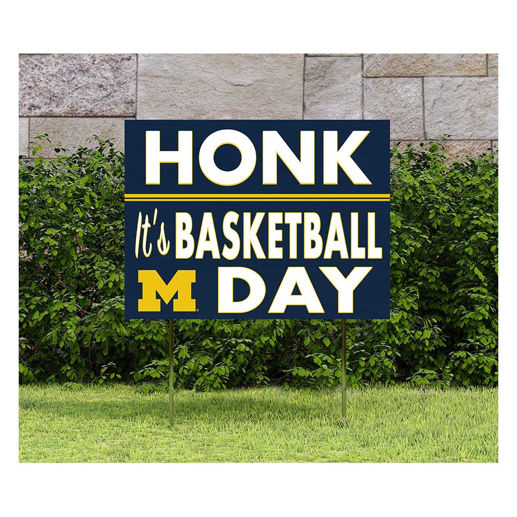 18x24 Lawn Sign Honk Game Day Michigan Wolverines Basketball