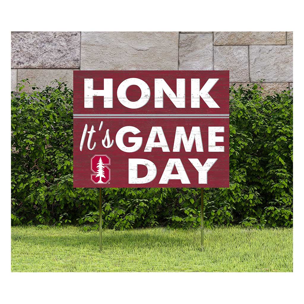 18x24 Lawn Sign Honk Game Day Stanford Cardinal color