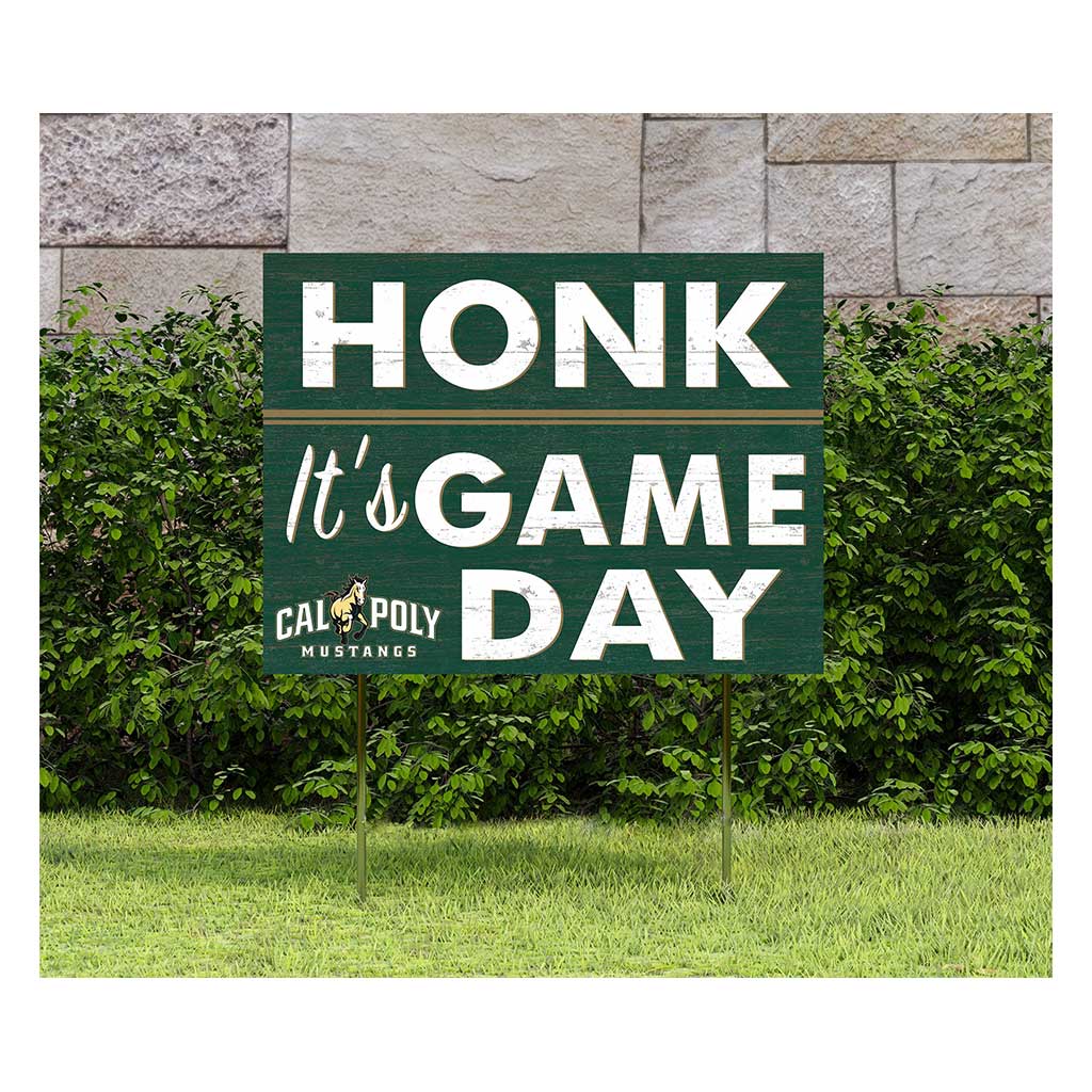 18x24 Lawn Sign Honk Game Day California Polytechnic State Mustangs