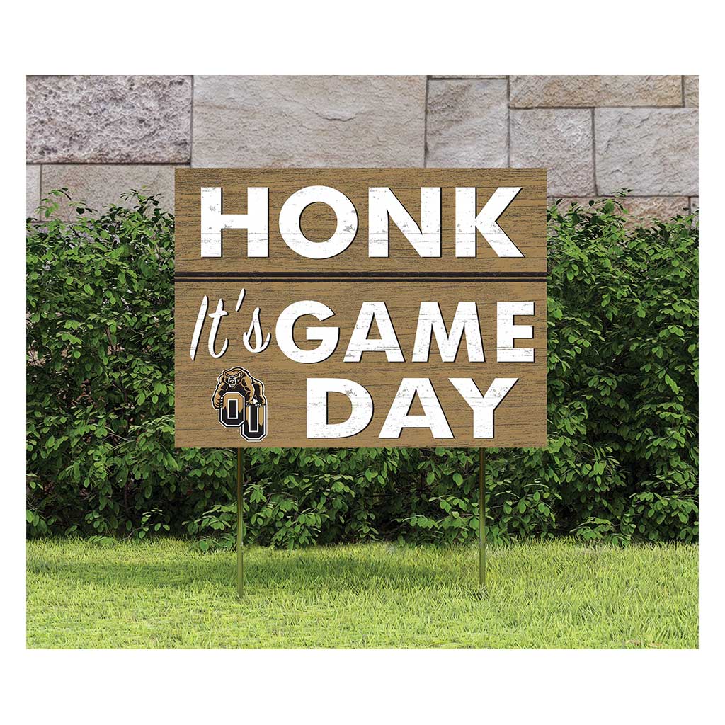 18x24 Lawn Sign Honk Game Day Oakland University Golden Grizzlies