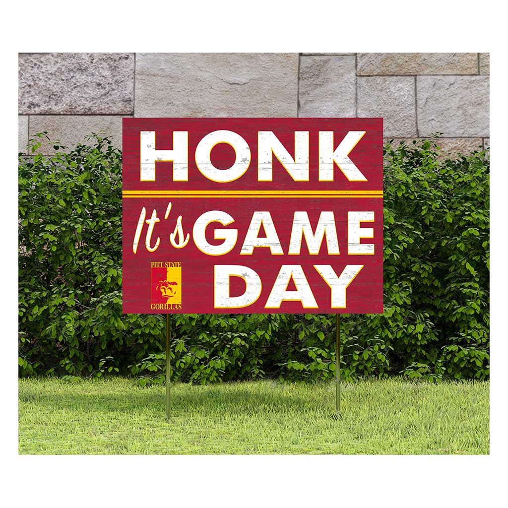 18x24 Lawn Sign Honk Game Day Pittsburg State University Gorilla