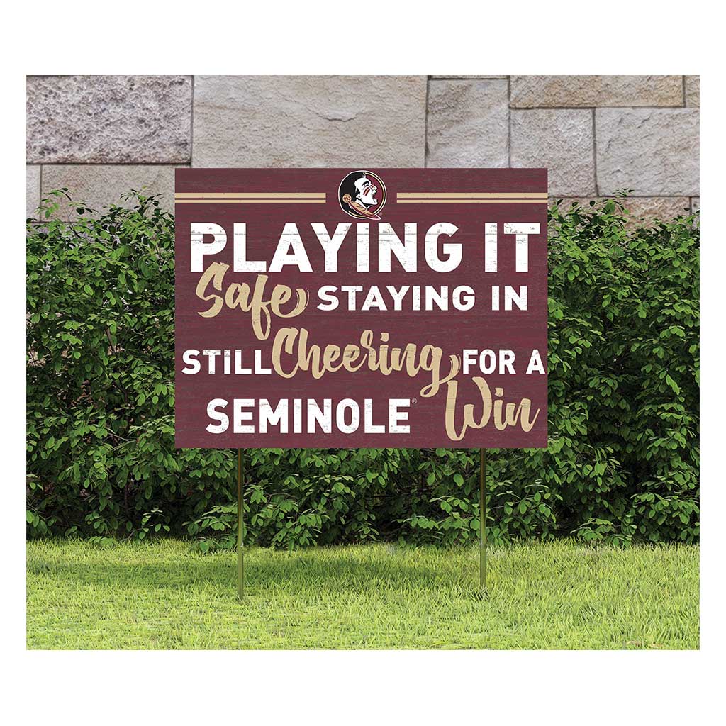 18x24 Lawn Sign Playing Safe at Home Florida State Seminoles