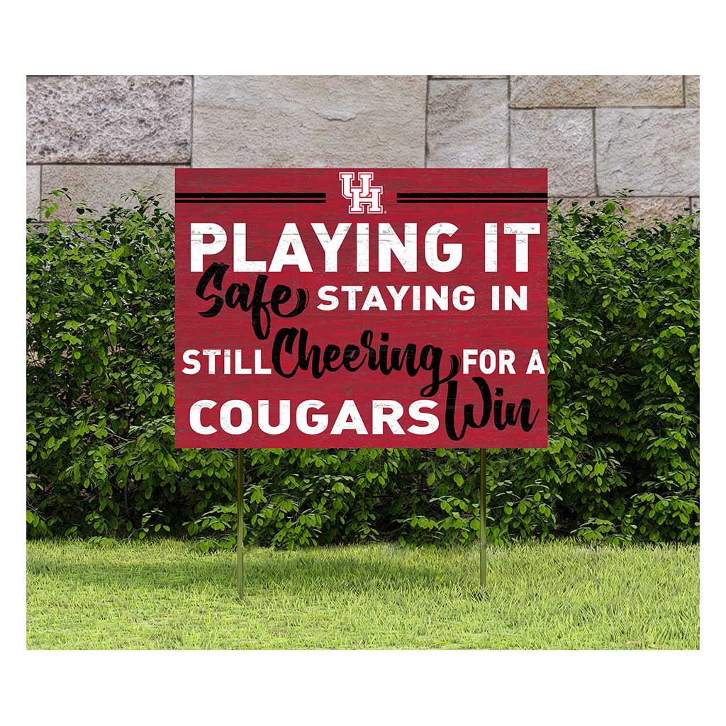 18x24 Lawn Sign Playing Safe at Home Houston Cougars