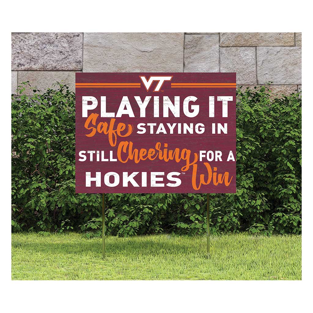 18x24 Lawn Sign Playing Safe at Home Virginia Tech Hokies
