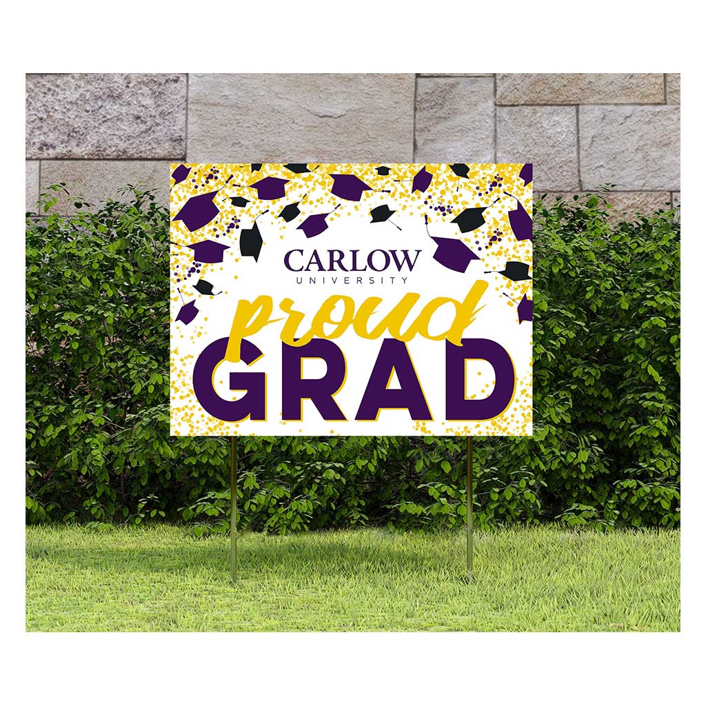18x24 Lawn Sign Grad with Cap and Confetti Carlow University Celtics