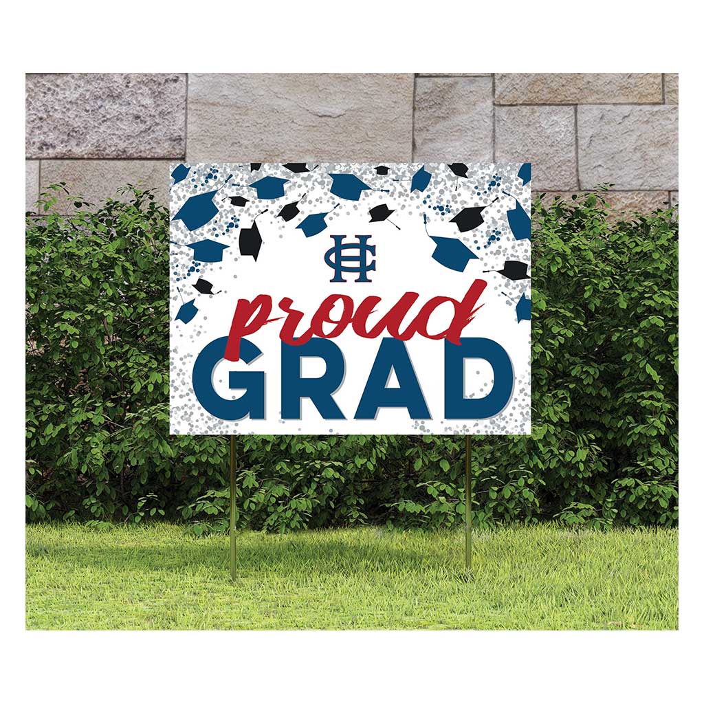 18x24 Lawn Sign Grad with Cap and Confetti Hanover College Panthers